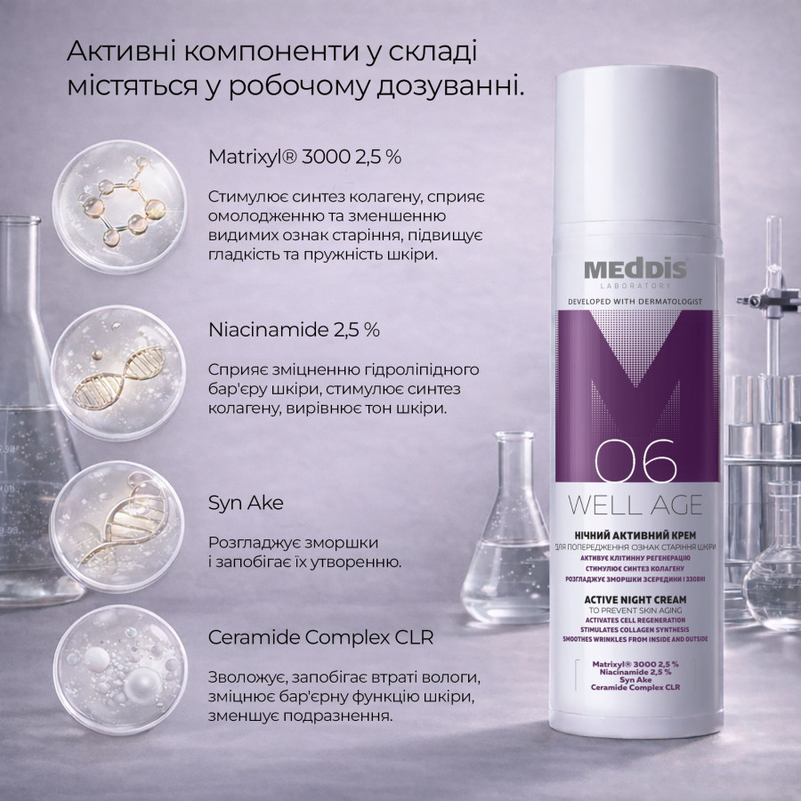 Нічний активний крем Meddis Well Age, 50 мл